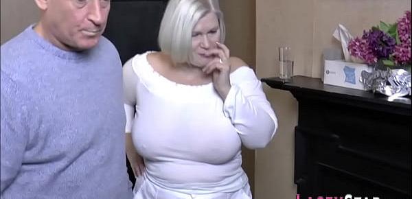  Busty gran Lacey Starr sucks big cock